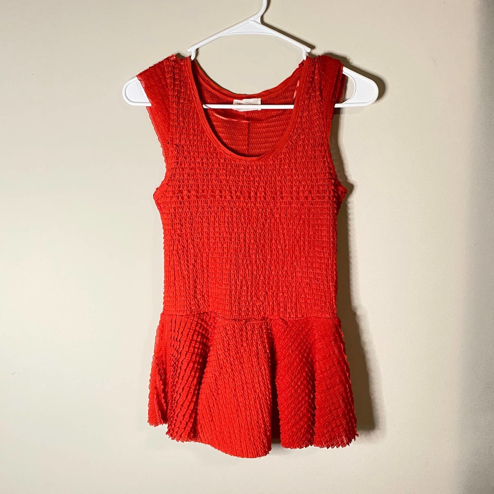 Zara Red Peplum Tank Sz S